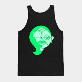 Green Abstract Woman Tank Top